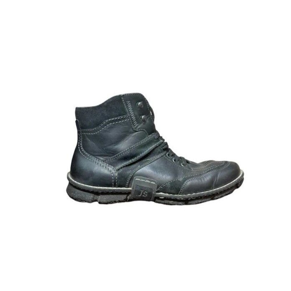 Josef Seibel Mens Size 41 EU 8 US Womens 10.5 Black Leather Lace Up Ankle Boots